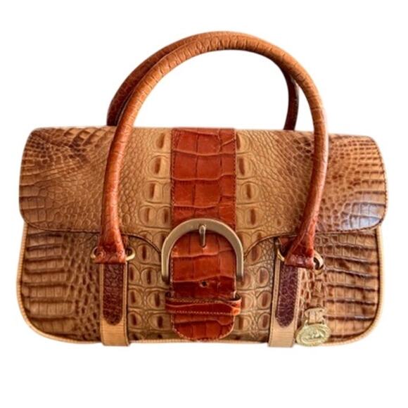 Brahmin Tri-Color Collection Croc Embossed Leather Satchel MSRP $385 - Picture 2 of 13